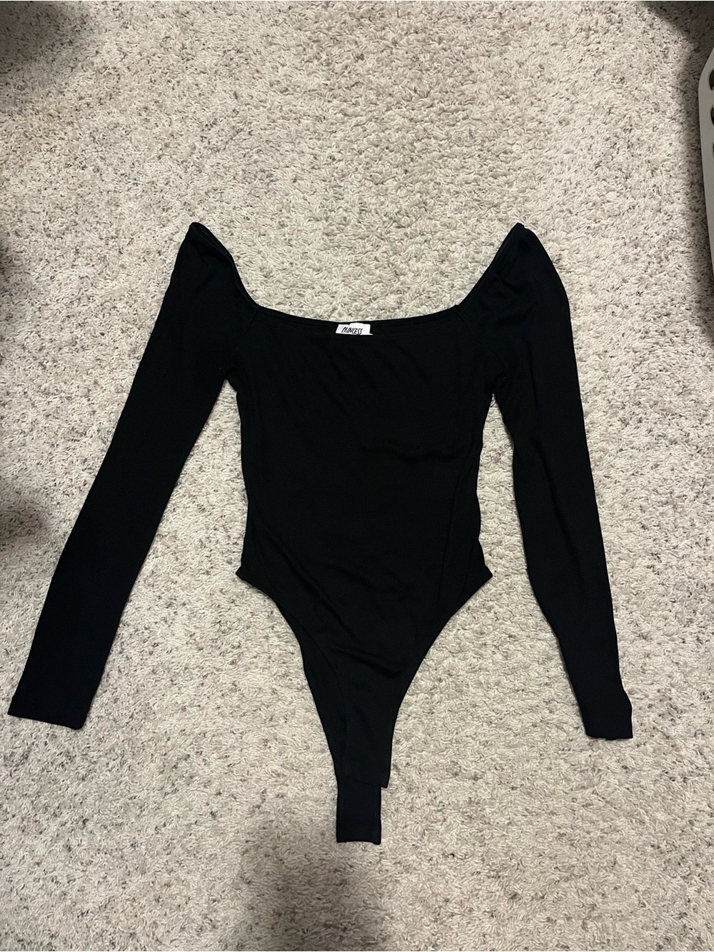 Princess Polly Black Long-Sleeve Scoop Bodysuit